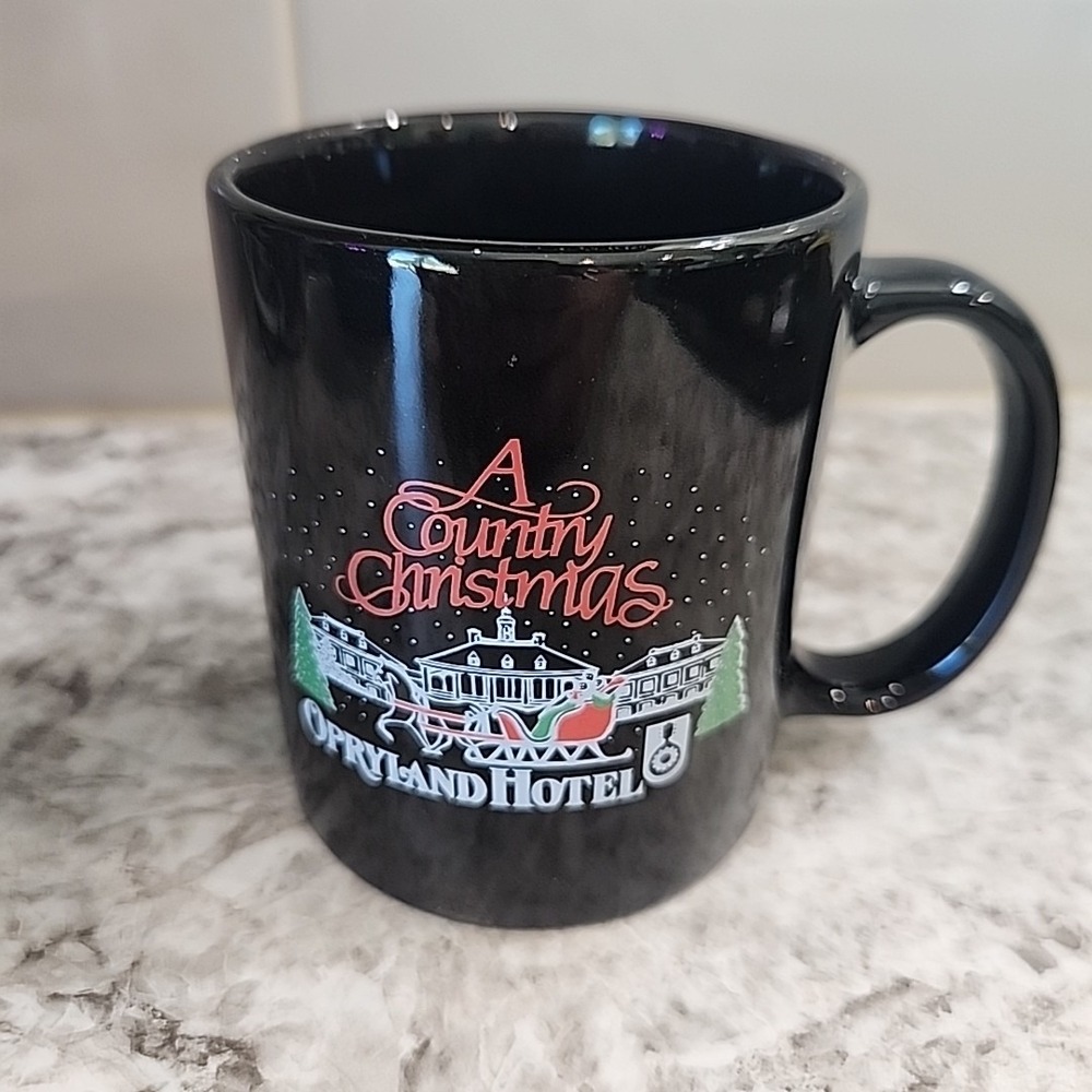 Opryland Hotel‎ COUNTRY CHRISTMAS Black Ceramic Coffee Mug